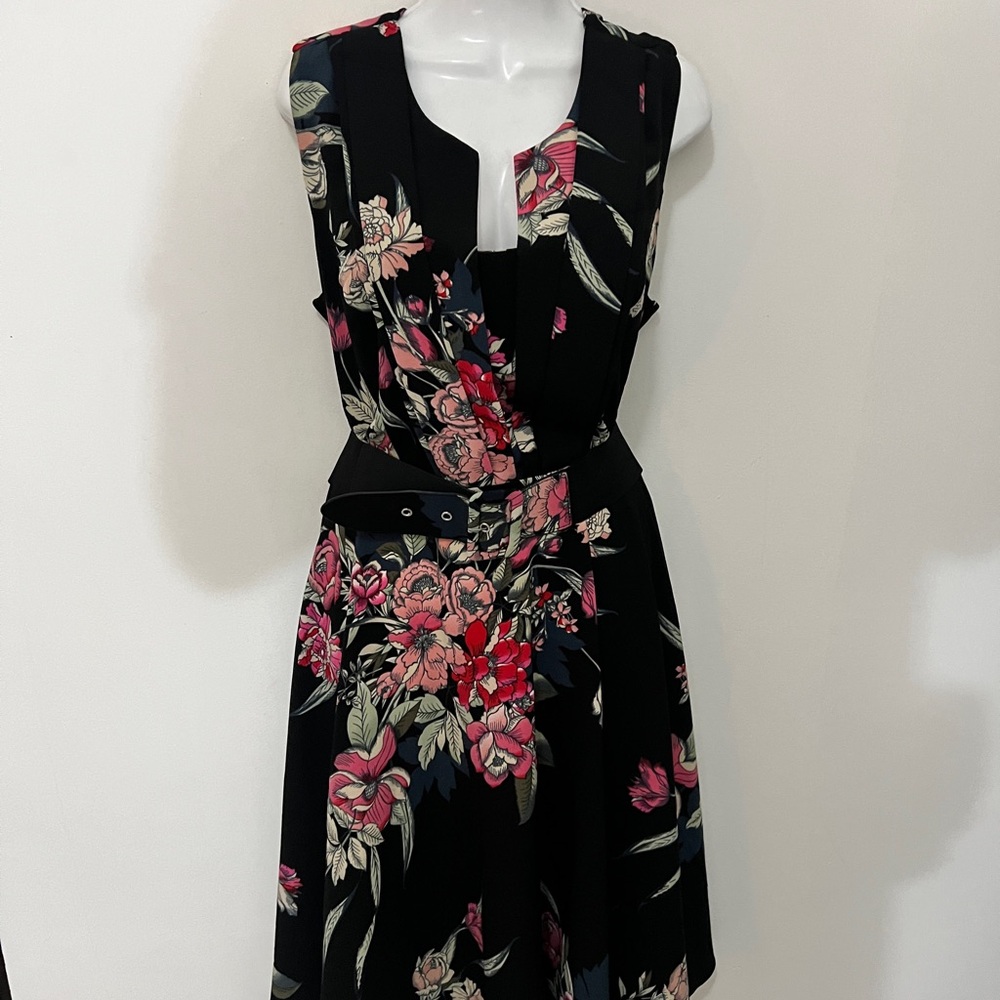 City Chic Black and Pink Asymmetrical Sundress